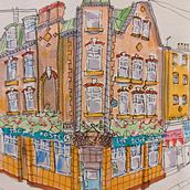 My project for course: Expressive Architectural Sketching with Colored Markers. Sketching, Drawing, Architectural Illustration, Sketchbook & Ink Illustration project by rik_wilson37 - 09.14.2022