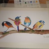 Mein Abschlussprojekt für den Kurs: Illustriere Vögel mit expressiven Aquarelltechniken. Traditional illustration, Watercolor Painting, Realistic Drawing, and Naturalistic Illustration project by Anja Engler - 09.14.2022