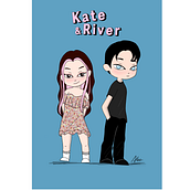 Conheça Kate e River. Traditional illustration, Character Design, Children's Illustration, and Narrative project by Alessa Meireles - 09.13.2022