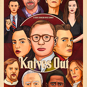 Knives Out Film Poster . Un progetto di Illustrazione vettoriale, Design di poster , Illustrazione digitale, Illustrazione tradizionale, Creatività, Bozzetti, Disegno e Disegno di ritratti di Sade Popoola - 02.10.2022