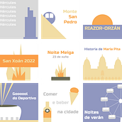 Mi proyecto del curso Diseño gráfico para principiantes: "A Coruña" Ein Projekt aus dem Bereich Design, Br, ing und Identität, Grafikdesign, T, pografie, Logodesign, T und pografisches Design von luciafouz - 15.09.2022