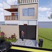 Family Home, 1280 sq. ft, Ground+1 . Design, 3D, Arhitectură, modelare 3D & Ilustrație arhitecturală de Hammad Ashraf - 09.15.2022