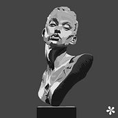 U2 : Le buste. Traditional illustration, Art Direction, Fine Arts, Painting, Sculpture, Infographics, Creativit, Digital Illustration, Realistic Drawing, Portrait Drawing, Artistic Drawing, Digital Drawing, and Digital Painting project by zagara - 09.16.2022