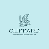 Cliffard Seafood Rstaurant. Graphic Design, Design, Traditional illustration, Br, ing, Identit, Character Design, T, pograph, Creativit, Logo Design, Stor, telling, Portfolio Development, Realistic Drawing, T, pograph, Design, and Color Theor project by Daria Klets - 09.16.2022