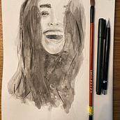 Mi proyecto del curso: Pintura artística con tinta china. Traditional illustration, Fine Arts, Painting, Pencil Drawing, Portrait Drawing, Artistic Drawing & Ink Illustration project by Mercedes Baca - 09.17.2022