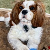 My project for course: Needle Felting: Paint Portraits with Wool. Arts, Crafts, Fiber Arts, Naturalistic Illustration, Needle Felting, and Textile Design project by qbeehanson - 09.15.2022