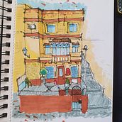 Mi proyecto del curso: Dibujo arquitectónico expresivo con marcadores de colores. Sketching, Drawing, Architectural Illustration, Sketchbook & Ink Illustration project by Felipe Sepúlveda - 09.18.2022