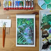 My project for course: Painting Atmospheric Landscapes with Gouache. Un progetto di Illustrazione tradizionale, Pittura e Pittura gouache di Quan Wang - 14.09.2022