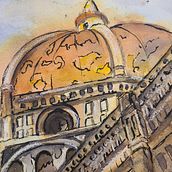 My project for course: Architectural Sketching with Watercolor and Ink Ein Projekt aus dem Bereich Skizzenentwurf, Zeichnung, Aquarellmalerei, Architektonische Illustration, Sketchbook und Illustration mit Tinte von Sharon Hinkle-Gregory - 18.09.2022