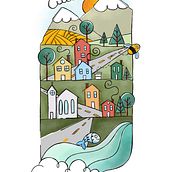 Mon p'tit Village. Een project van Traditionele illustratie van Geneviève Tardif - 18.09.2022