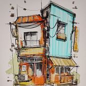 Mój projekt z kursu: Rysunek architektoniczny: kolor i artystyczna ekspresja. Un progetto di Bozzetti, Disegno, Illustrazione architettonica, Sketchbook e Illustrazione con inchiostro di Tomasz Kobus - 18.09.2022
