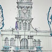Mi proyecto del curso: Dibujo arquitectónico expresivo con marcadores de colores. Un proyecto de Bocetado, Dibujo, Ilustración arquitectónica, Sketchbook e Ilustración con tinta de Hjalmar Decena Orozco - 17.09.2022