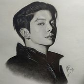 Retrato realista de Jungkook con lápiz de grafito. Traditional illustration, Fine Arts, Sketching, Pencil Drawing, Drawing, Portrait Drawing, Realistic Drawing, Artistic Drawing, and Figure Drawing project by Jessica Vazquez - 09.19.2022