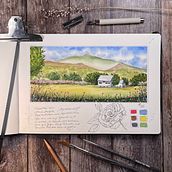 Mein Abschlussprojekt für den Kurs: Aquarellreiseheft. Traditional illustration, Watercolor Painting, Architectural Illustration, and Sketchbook project by Anja Schreinemachers - 09.20.2022