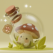 Magic Potion. Design, 3D, 3D Modeling, and 3D Character Design project by Zeze Vitor - 09.21.2022