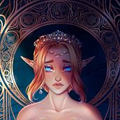Golden Card - lonely elf. Un proyecto de Ilustración tradicional de Andrezza Kososki - 14.05.2021