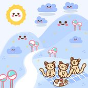 My project for course: Designing Kawaii Worlds: Spread Joy Through Illustration. Een project van Ontwerp van personages, Digitale illustratie y Manga van Elaine Vitikainen - 26.09.2022