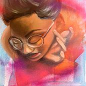 Nora - Mein Abschlussprojekt für den Kurs: Experimentelles Porträt: Mische Öl-, Acryl- und Sprayfarben. Fine Arts, Painting, Acr, lic Painting, and Oil Painting project by Sabrina Wohlfeil - 09.22.2022