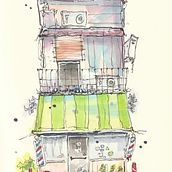 Expressive Architectural Sketching - Barbershop. Architecture, and Traditional illustration project by Jeff Hawkins - 09.23.2022