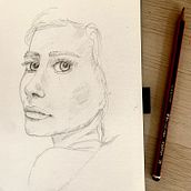 My project for course: Portrait Sketchbooking: Explore the Human Face. Een project van  Schetsen,  Tekening,  Portrettekening,  Artistieke tekening y Sketchbook van Thatiana Ferreira - 23.09.2022