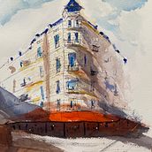 My project for course: Architectural Sketching with Watercolor and Ink. Een project van  Schetsen,  Tekening, Aquarelschilderen,  Architecturale illustratie, Sketchbook y  Illustratie met inkt van olsen_bruce - 22.09.2022