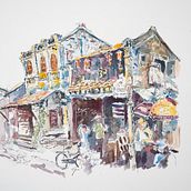 Mein Abschlussprojekt für den Kurs: Expressive Architekturskizzen mit Markern. Projekt z dziedziny Sketching,  R, sunek,  R, sunek architektoniczn, Sketchbook,  R i sunek atramentem użytkownika Christoph Speck - 24.09.2022