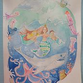 Mein Abschlussprojekt für den Kurs: Aquarelltechnik für traumhafte Illustrationen . Projekt z dziedziny Trad, c, jna ilustracja,  R, sunek, Malowanie akwarelą, Ilustracja w i dawnicza użytkownika Maria Christina - 25.09.2022