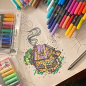 Mi proyecto del curso: Dibujo arquitectónico expresivo con marcadores de colores. Un proyecto de Bocetado, Dibujo, Ilustración arquitectónica, Sketchbook e Ilustración con tinta de berenice.formoso - 21.09.2022