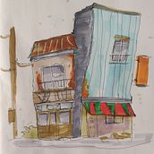 Mein Abschlussprojekt für den Kurs: Expressive Architekturskizzen mit Markern. Un projet de Esquisse , Dessin, Illustration architecturale, Carnet de croquis et Illustration à l'encre de cathrin_lahmert - 25.09.2022