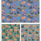 Pattern di Halloween. Un progetto di Illustrazione tradizionale, Gestione progetti di design, Marketing, Pattern design e Gestione di un portfolio di ema_bianchi79 - 25.09.2022