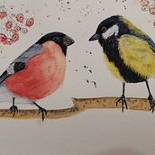 Mi proyecto del curso: Acuarela artística para ilustración de aves. Traditional illustration, Watercolor Painting, Realistic Drawing, and Naturalistic Illustration project by Galina - 09.25.2022