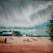 Mein Abschlussprojekt für den Kurs: Aquarell-Landschaften: Experimentelle Werkzeuge und Techniken. Fine Arts, Painting, and Watercolor Painting project by Edwin Kremm - 09.26.2022