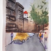Mon projet du cours : Paysages urbains à l’aquarelle . % Alice b tarafından hazırlanan Güzel sanatlar, Sulubo, a Resim, Mimari İllüstras, Ve on projesi - 09.26.2022