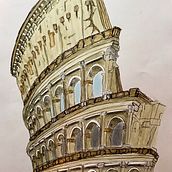 Colosseo. Traditional illustration, Sketching, Sketchbook, Drawing, Architectural Illustration & Ink Illustration project by mariana_levischi - 09.26.2022