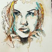 My project for course: Experimental Portraiture with Ink, Tea and Alcohol. Fine Arts, Painting, Drawing & Ink Illustration project by cbaird - 09.25.2022