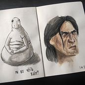 Logen Ninefingers - My project for course: Watercolor Portrait Sketchbook. Painting, Watercolor Painting, Portrait Drawing, and Sketchbook project by Timofei - 09.22.2022