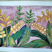 Flores en negativo.. Traditional illustration, Watercolor Painting, and Botanical Illustration project by nora robledo aylagas - 09.27.2022
