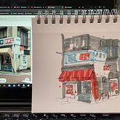 practice sketch a building. Traditional illustration, Architecture, and Artistic Drawing project by han c - 09.27.2022