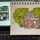 My project for course: Expressive Architectural Sketching with Colored Markers. Sketching, Drawing, Architectural Illustration, Sketchbook & Ink Illustration project by han c - 09.27.2022