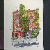 My project for course: Expressive Architectural Sketching with Colored Markers. Sketching, Drawing, Architectural Illustration, Sketchbook & Ink Illustration project by Anna - 09.28.2022