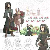 rose seller. Traditional illustration, Character Design, Fine Arts, Digital Painting, and Digital Drawing project by Betul KALFA - 09.28.2022