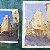 My project for course: Architectural Illustration with Watercolor. Watercolor Painting project by artworld2009 - 09.29.2022