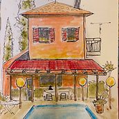 My project for course: Expressive Architectural Sketching with Colored Markers. Un progetto di Bozzetti, Disegno, Illustrazione architettonica, Sketchbook e Illustrazione con inchiostro di Caroline Marion - 29.09.2022