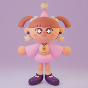 Mi proyecto del curso: Creación de personajes kawaii en 3D con Blender . Un proyecto de Ilustración tradicional, Diseño de personajes, Ilustración digital, Modelado 3D y Manga de Jimena Nuñez - 29.09.2022