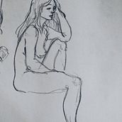 Life Model drawing. Ilustração tradicional, e Artes plásticas projeto de Mélissa Cembolista - 30.09.2022