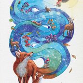 "Vibrations Automnales" (Autumn Vibes), mon projet d'illustration féérique. Traditional illustration, Drawing, Watercolor Painting, and Editorial Illustration project by Morgane Bouiller - 09.27.2022