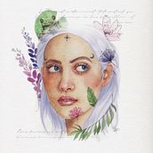 "L'Ame de la Terre" : Mon projet du cours : Portrait illustré à l’aquarelle. Traditional illustration, Fine Arts, Painting, Drawing, Watercolor Painting, Portrait Drawing, and Artistic Drawing project by Morgane Bouiller - 08.03.2022