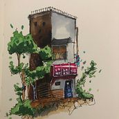 My project for course: Expressive Architectural Sketching with Colored Markers. Sketching, Drawing, Architectural Illustration, Sketchbook & Ink Illustration project by wahidaaftab - 09.27.2022