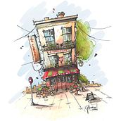 Mi proyecto del curso: Dibujo arquitectónico expresivo con marcadores de colores. Un proyecto de Bocetado, Dibujo, Ilustración arquitectónica, Sketchbook e Ilustración con tinta de Maria Gabriela Florentino - 18.09.2022