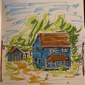 My project for course: Expressive Architectural Sketching with Colored Marker. Traditional illustration project by Paul LaPointe - 09.30.2022